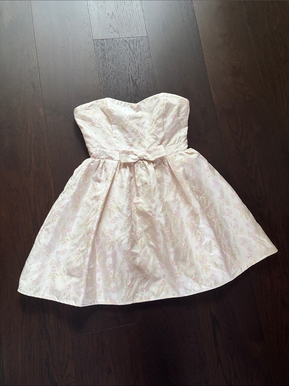 Storia Vintage Strapless Floral Print Dress